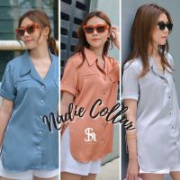 Nadia collar #เสื้อเชิ้ตแขนสั้น สีสวยมาก ดีไซน์ปกเก๋ไม่เหมือนใคร ป้าย sherleen