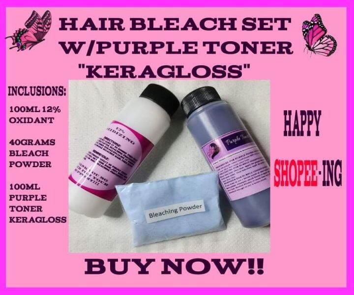 Hair bleaching set w/100ml Purple toner conditioner Lazada PH