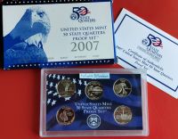 USA State Quarters Dollar ขัดเงา  5 เหรียญ ปี 2007