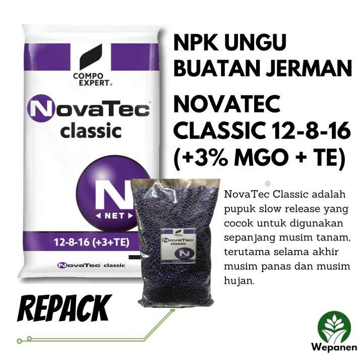 Npk Novatec Clasik 12-8-16+3 mgO 1kg Premium Pupuk | Lazada Indonesia