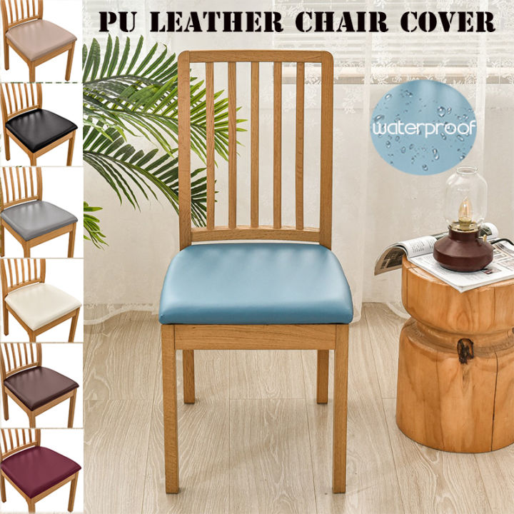 Chair Seat Covers for Dining Room PU Leather Square Chair Cushion Cover Waterproof Slipcovers Removable Chair Seat Cushion Cover Stretch and Washable 7 Colors For Wedding Party Lazada PH