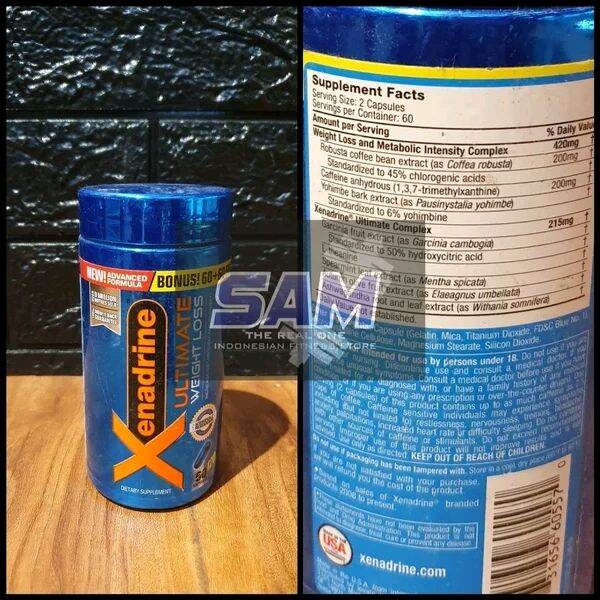 Suplemen Fitness XENADRINE Ultimate Weight Loss 120 kapsul Fat Burner