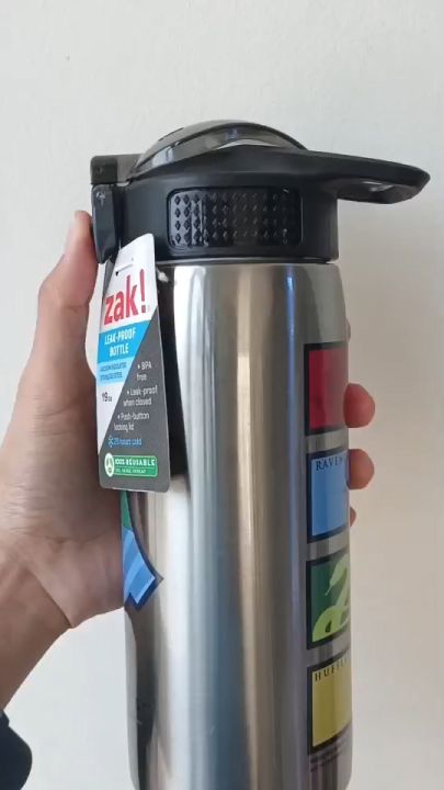 Zak Designs 24 Ounce Antimicrobial Stainless Steel Water Bottle