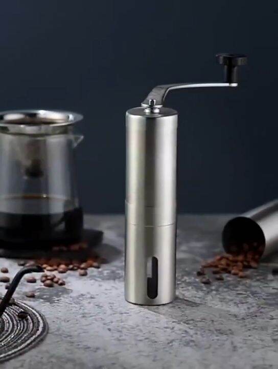 Stainless Steel Handheld Coffee Grinderเครื่องบดกาแฟมือหมุนสแตนเลส