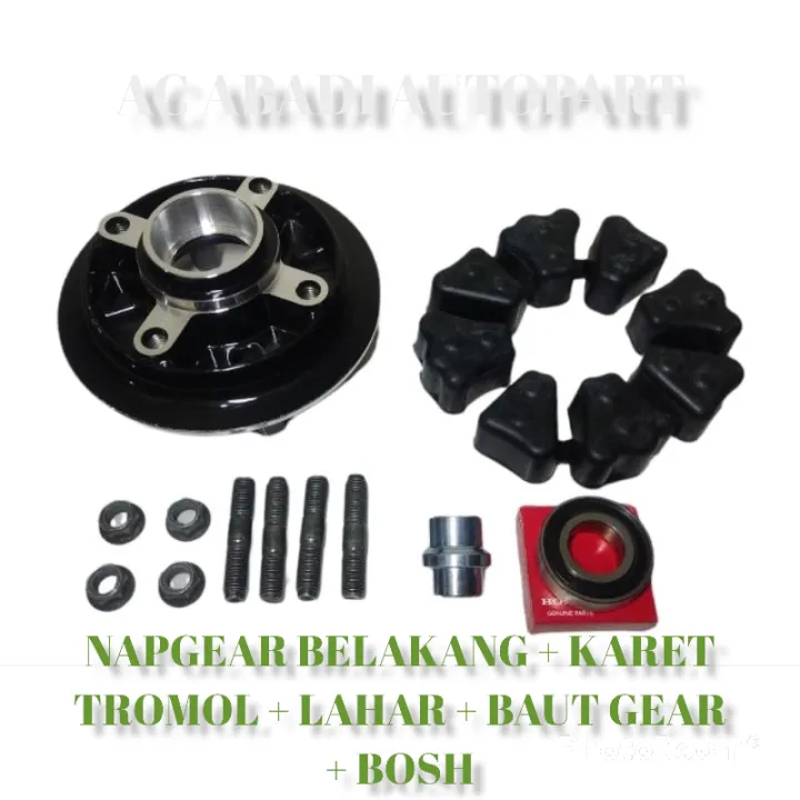 Paket Komplit Set 5 Napgear Belakang + Karet Tromol + Baut Gear