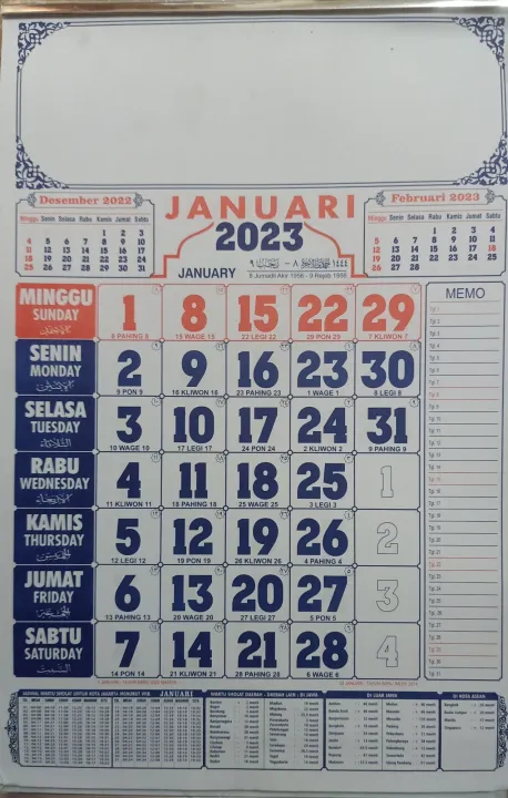 Kalender Dinding 2023 Dilengkapi Kalender Hijriah Dan Jawa Lazada Indonesia 0622