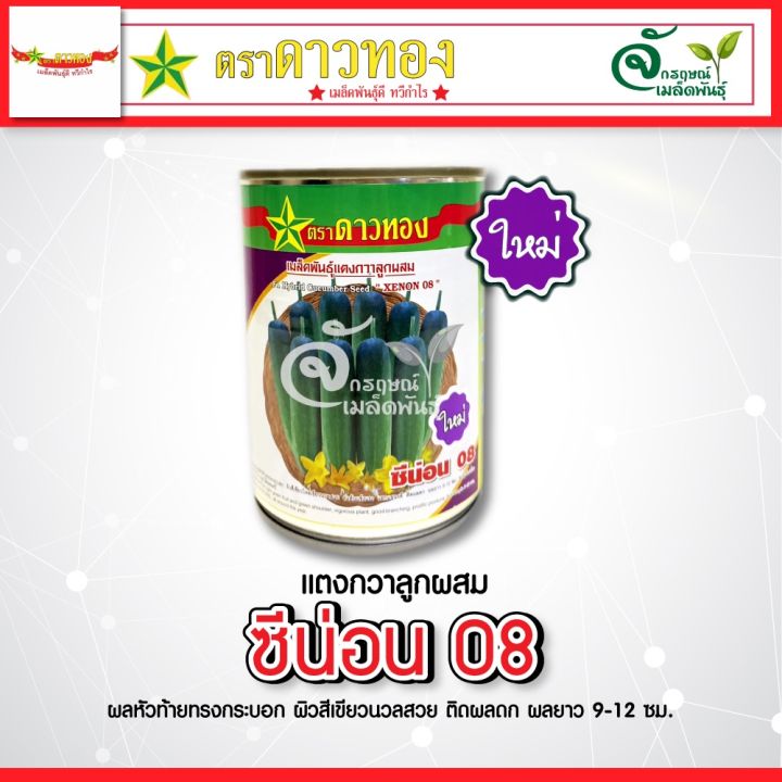 เมล็ดพันธุ์แตงกวา-ซีน่อน08-ตราดาวทอง-บรรจุ-100-กรัม