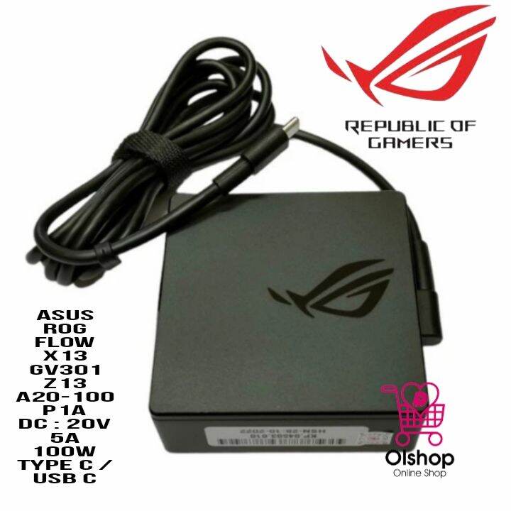 Adaptor Asus Rog Flow X13 Gv301 Z13 A20 100p1a 20v 5a 100w Usb Type C Lazada Indonesia 5844