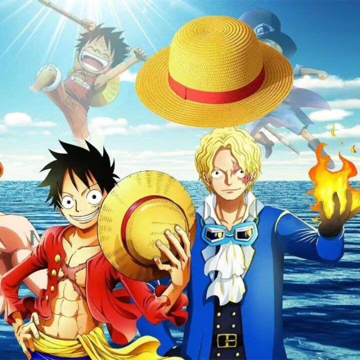 One Piece Luffy Straw Hat Pirate Wheat Cap Handmade Rope Cosplay Kids ...