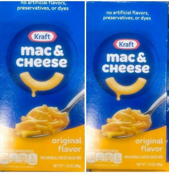2 Kraft Original Macaroni & Cheese Dinner 206g (duo) exp Apr 2024