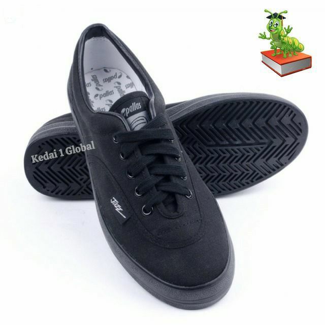 Pallas Jazz 7328bk Black School Shoe Sneakers Kasut Sekolah Hitam Lazada