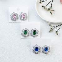 พร้อมส่ง ต่างหูแฟชั่น ต่างหูเกาหลี ต่างหูเพชรcz สินค้าพร้อมส่ง