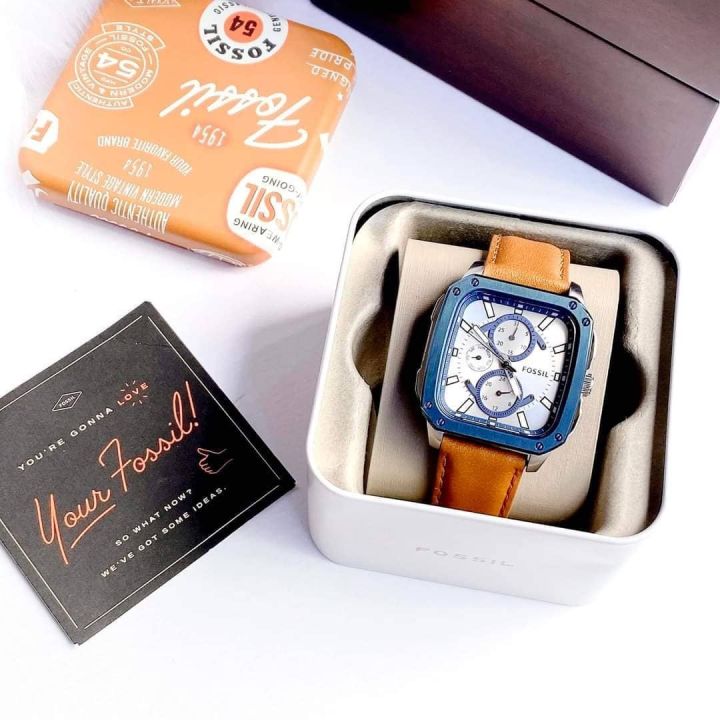 รับประกันของแท้-นาฬิกาข้อมือ-fossil-multifunction-rosegold-tone-stainless-steel-watch-bq2658-42mm