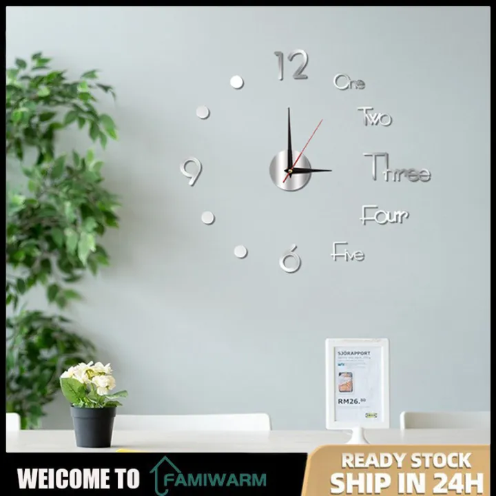 FAMIWARM simple wall clock simple digital Diy wall clock stickers home