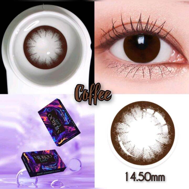 Coffee Dark Brown Contact Lens With Case And Free Solution Yearly