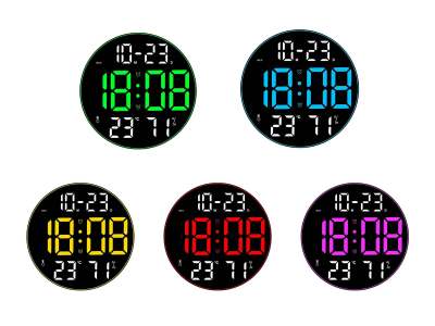 สินค้าพร้อมส่ง นาฬิกาLED 12 นิ้ว นาฬิกาดิจิทัลอิเล็กทรอนิกส์ แบบแขวนผนัง นาฬิกามีไฟ พร้อมรีโมตคอนโทรลสําหรับตกแต่งบ้าน ห้องนั่งเล่น ออฟฟิศ ปลุกได้ ตั้งได้แขวนได้
