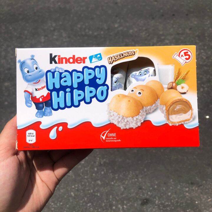 kinder-happy-hippo-คินเดอร์-เวเฟอร์สอดไส้นมและช็อกโกแลตรูปฮิปโป