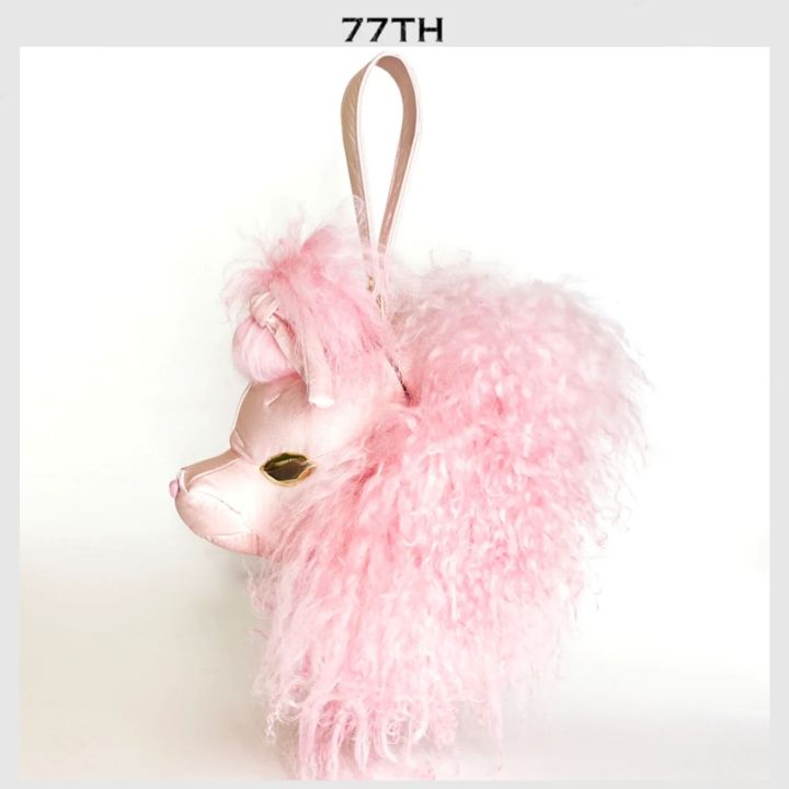 77th-pink-poodle-shape-hand-bag