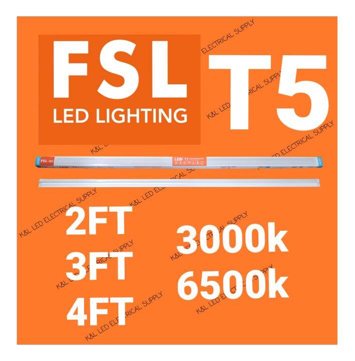 Fsl T5 Seamless Bracket Led Tube Set 2ft 3ft Lazada 9176