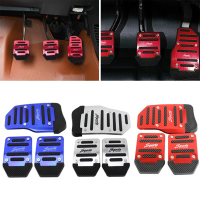 3PCS คู่มือการแข่งรถ Universal Racing Non-Slip Foot Pedal Cover อลูมิเนียมเครื่องเร่งความเร็วเบรกเกียร์อัตโนมัติ