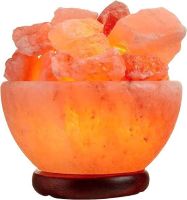 Spantic Himalayan Pink Salt Lamp Bowl with Natural Crystal Chunks Stones