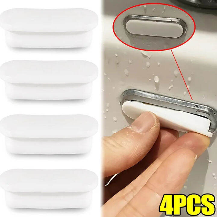 4pcs Sink Hole Wash Basin Overflow Cover Kitchen Bathroom Basin Trim Drain Cap Plug Sink Wash