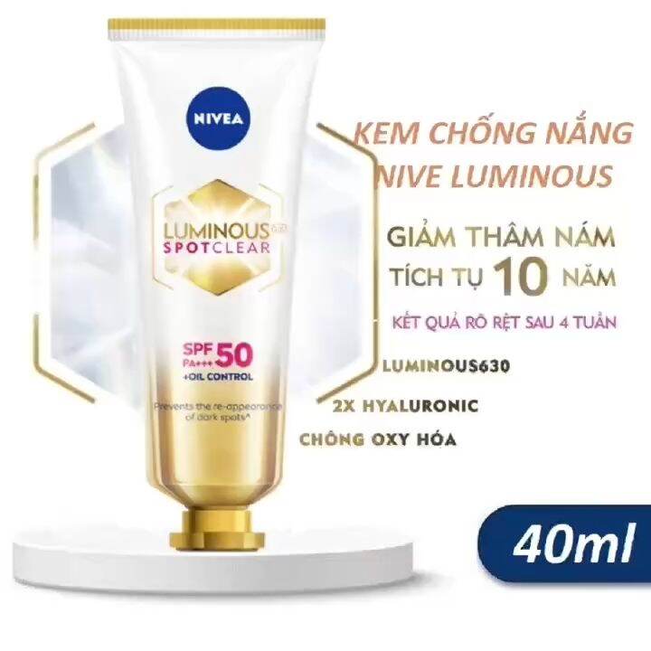 Kem Chống Nắng Nivea Luminous 630 Giúp Làm Mờ Đốm Nâu Ngăn Ngừa Thâm