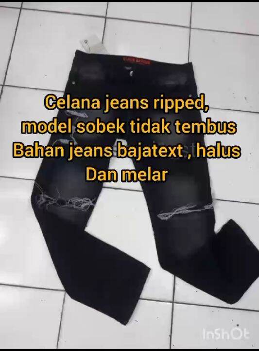 CELANA JEANS SOBEK RIPPED//MODEL SOBEK LUTUT DAN PAHA,TIDAK TEMBUS