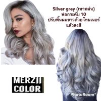 Silver grey ??‍♀️สีเทาอ่อน merzii color  (ในเซตมีแค่สี)  ทรีทเม้นท์เปลี่ยนสีผม