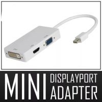 Mini 3 in 1 Mini Display Port (DP) to VGA / HD / DVI สายแปลงสัญญาณ