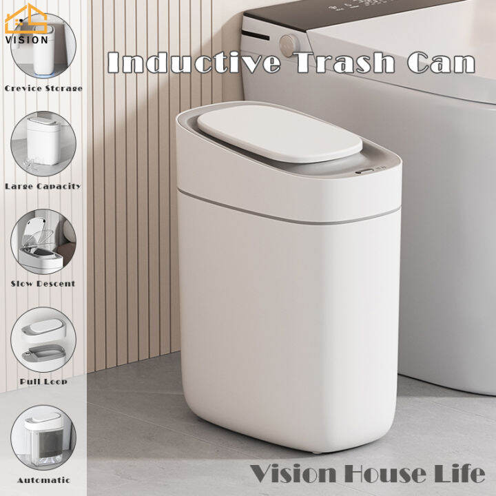 Vision 9L Automatic Trash Can Toilet Sensor Garbage Can Bathroom Slit