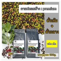 กาแฟดอยช้าง อาราบิก้า 100% 2ถุง( 500กรัม )ชนิดเม็ด คั่วเข้ม/คั่วกลาง Dark +Medium 500g Arabica 100%