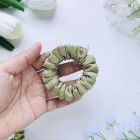 ยางรัดผม scrunchies P112 สี Apple green ไซส์ mini ผ้า satin olivia