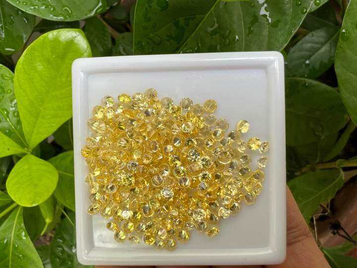 พลอย-เพชรรัสเซีย-ทรงกลม-2-30-มม-100-เม็ด-cubic-zirconia-สีเหลือง-yellow-cz-round-shape-2-30-mm-100pcs