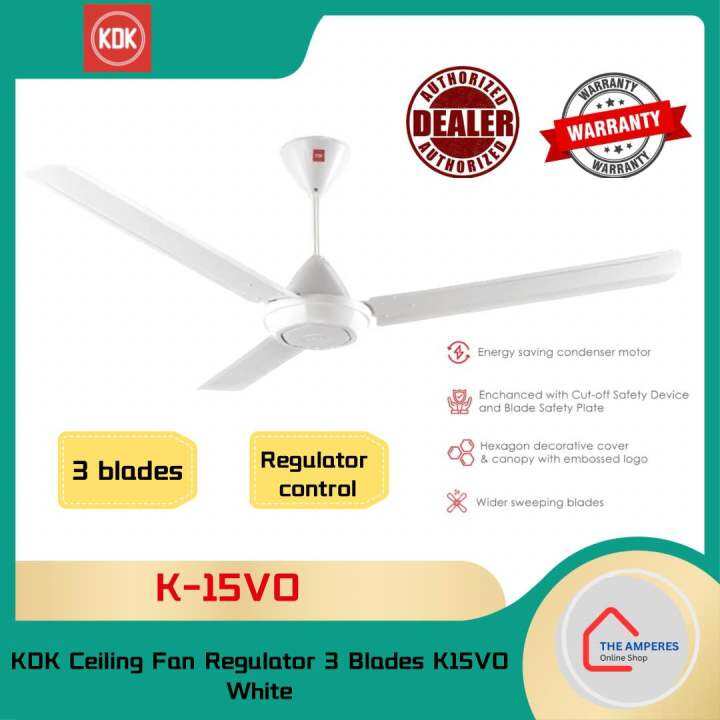 KDK Ceiling Fan Regulator 3 Blades K15VO White Lazada