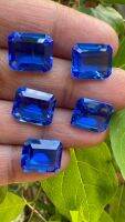 Synthetic Lab Blue Topaz Octagon 10x12( 5pcs) พลอยอัด สีบลูโทพาส เหลี่ยมชั้น รูปสี่เหลี่ยม STEP CUTTING GEMSTONE STONE 5 PCS 10x12 MM