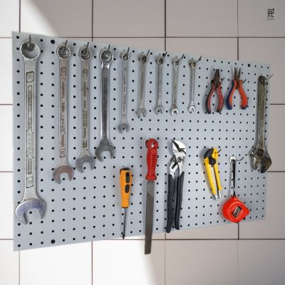 Pegboard เหล็ก Prop Plus รุ่น HEAVY กระดานแขวนเครื่องมือ กระดานแขวนของ ติดผนัง จัดเก็บของ แขวนเครื่องมือ ตะขอ pegboard