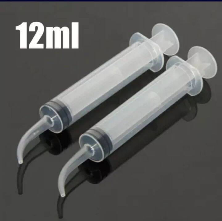 5pcs Dental disposable Irrigation Syringe curved tip 12ml Lazada PH