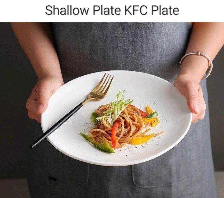 Dinner Plate Set 9'' Round Plates 4pcs KFC Swallow Plates Dinnerware