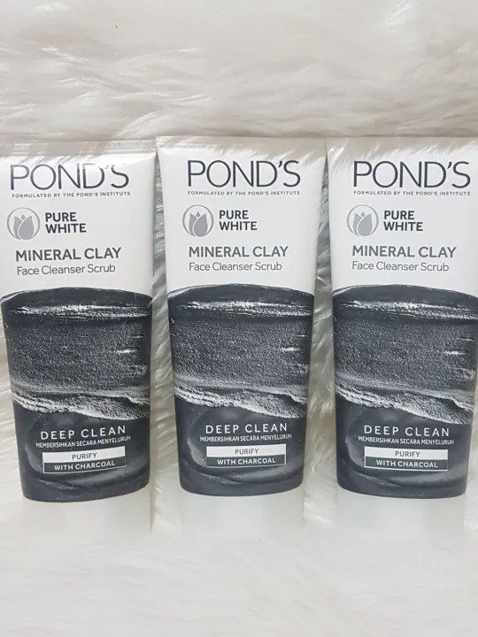 (Promo Bundle Of 3) Pond's Pure White Mineral Clay face Cleanser Scrub