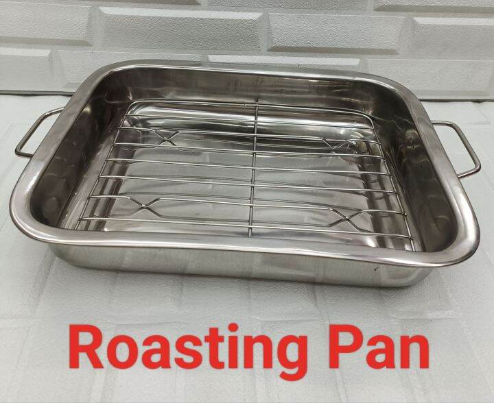 Stainless Roasting Pan with rack and handle Lazada PH