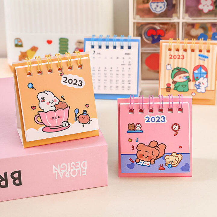 1Pc 2023 Cartoon Cute Animal Desk Calendar Creative Mini Small ...