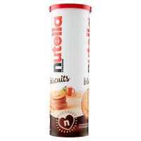 nutella ferrero biscuits บิสกิตสอดไส้นูเทลล่าเข้มข้น ไส้เยอะ บิสกิตลายหัวใจ 166g.