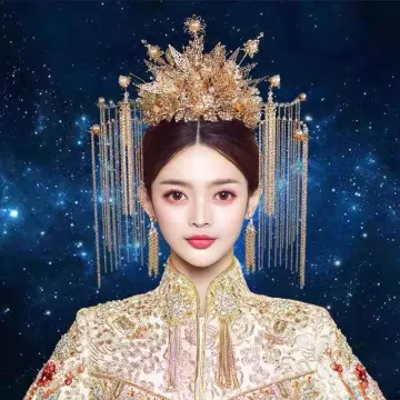 Xiuhe Headdress Bridal Wedding Hair Accessories Chinese Style He Clothing  Step Shaking Atmospheric Phoenix Crown Ancient Costume Women