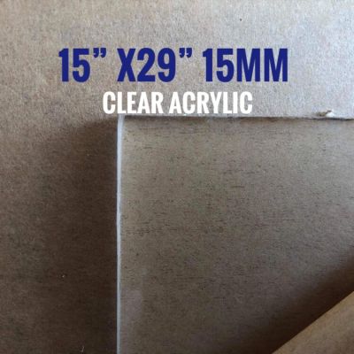 Clear acrylic W15inch D29inch H15mm cut to order