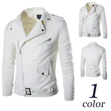 White moto store jacket