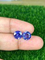 3.69cts Tanzanite ธรรมชาติ 8 มม. รอบคู่ 3.69cts 100% natural 8mm round Tanzanite pair