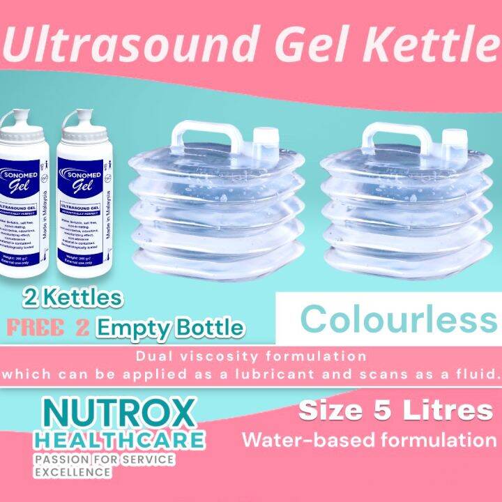 Ultrasound Gel 2 Kettles Bundle 5L Blue / Colourless, Unique waterbased suitable for all