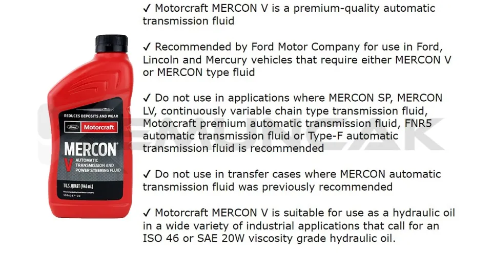 20 Quarts Auto. Transmission Fluid Genuine FORD MOTORCRAFT MERCON