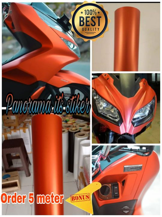 Sticker Skotlet Motor Warna Orange Crom Doff Stiker Oranye Satin